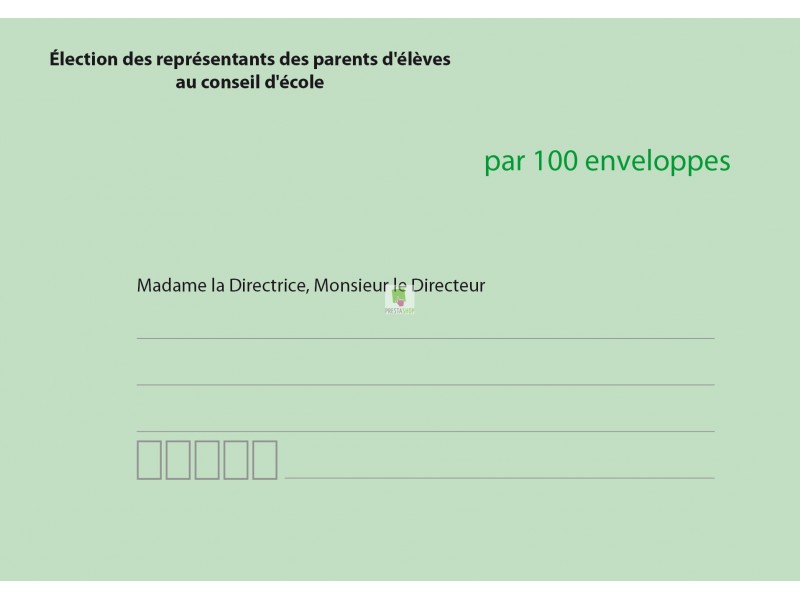 Enveloppes d'acheminement et d'identification élection conseil d'école recto verso